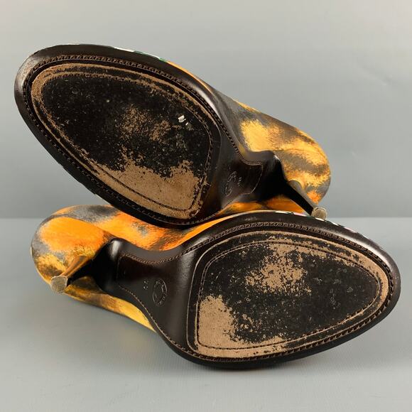 DRIES VAN NOTEN Size 9 Multi Color Silk Mixed Pattern Pumps - Picture 6 of 8